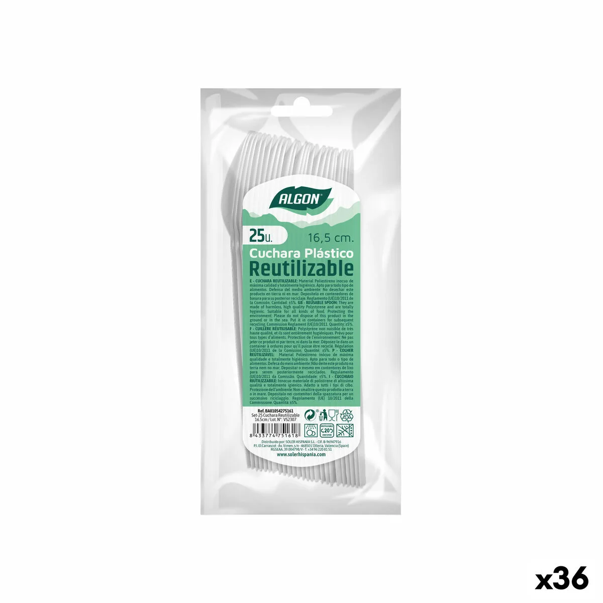 Ensemble de cuilleres algon reutilisable blanc 36 unites 16 5 cm s222947196. Bien plus qu'un simple site, Diaytar est une expérience de découverte permanente de produits utiles, beaux et novateurs