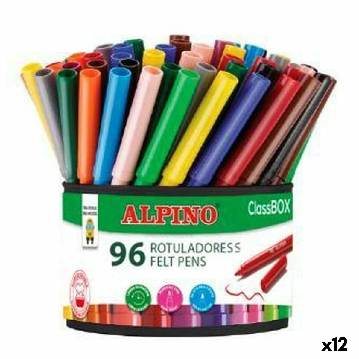 Ensemble de marqueurs alpino classbox multicouleur 12 unites s843582012. La mode selon Diaytar : audacieuse, accessible et toujours dans l'air du temps.