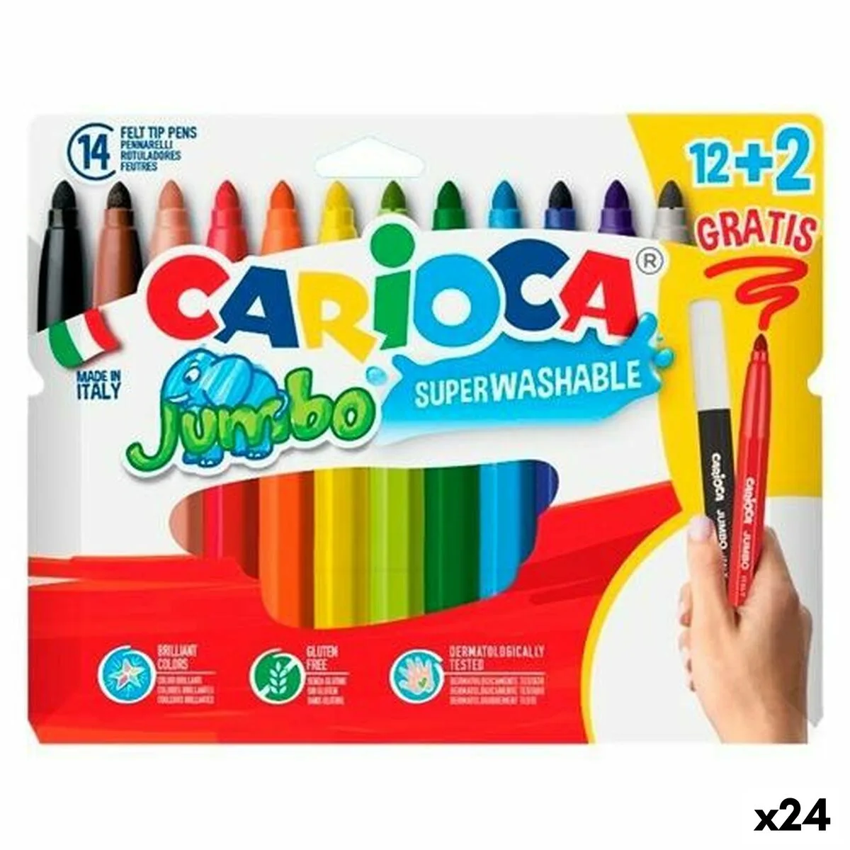 Ensemble de marqueurs carioca jumbo multicouleur 12 pieces 24 unites s843854088. Diaytar : La boutique qui réunit qualité, tendance et prix accessibles sous un même toit.
