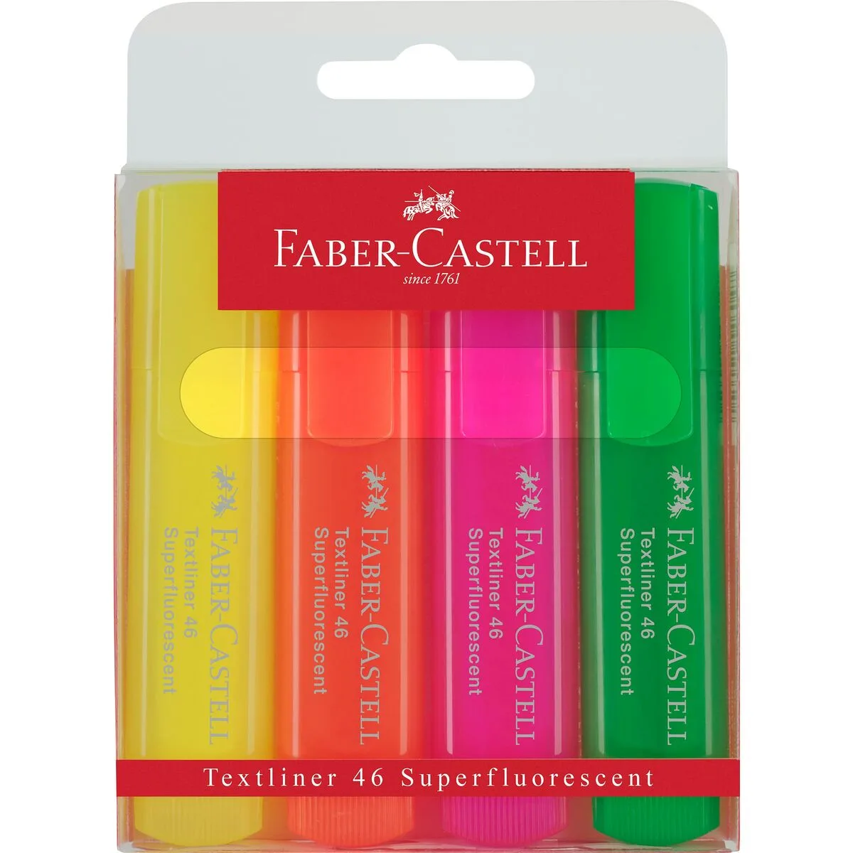 Ensemble de marqueurs fluorescents faber castell textliner 46 multicouleur 4 unites s843123567. Exprimez votre personnalité avec les accessoires tendance de Diaytar.