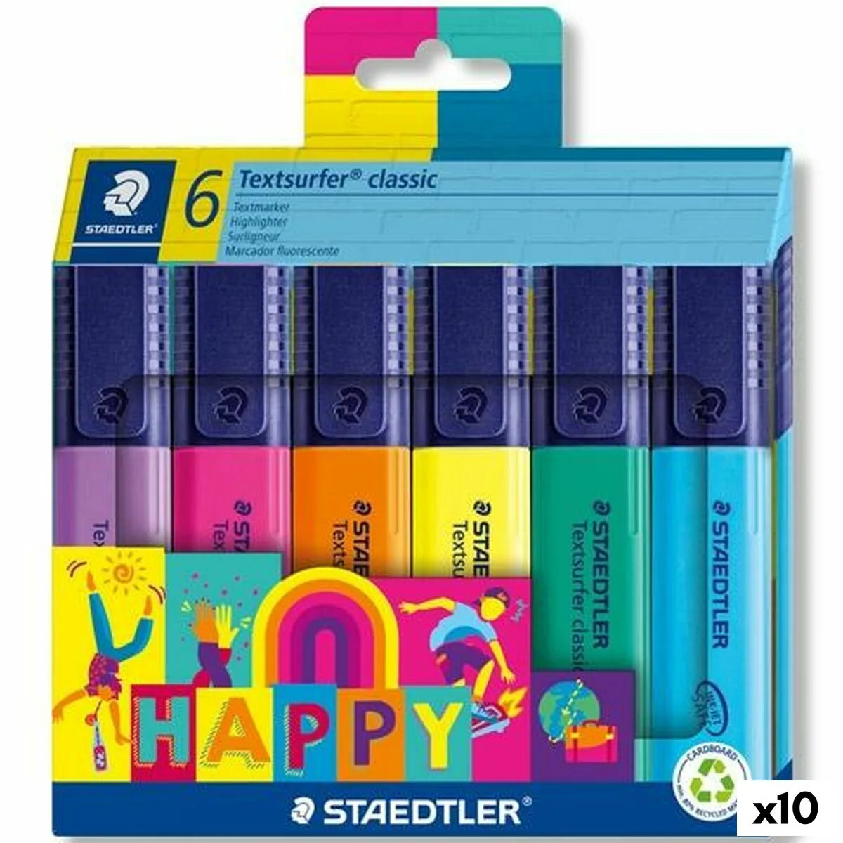 Ensemble de marqueurs fluorescents staedtler textsurfer classic happy line 10 unites s842340335. Diaytar anticipe les tendances pour vous offrir le meilleur de la mode.