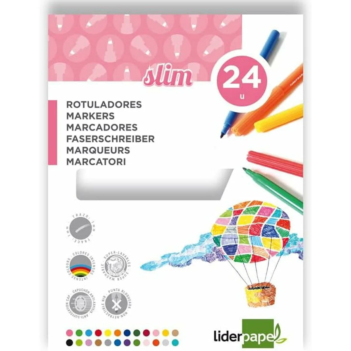 Ensemble de marqueurs liderpapel rt07 multicouleur 24 pieces s7718311441. La recette Diaytar : un tiers de design, un tiers d'innovation, un tiers de fonctionnalité. Le tout saupoudré de tendance.