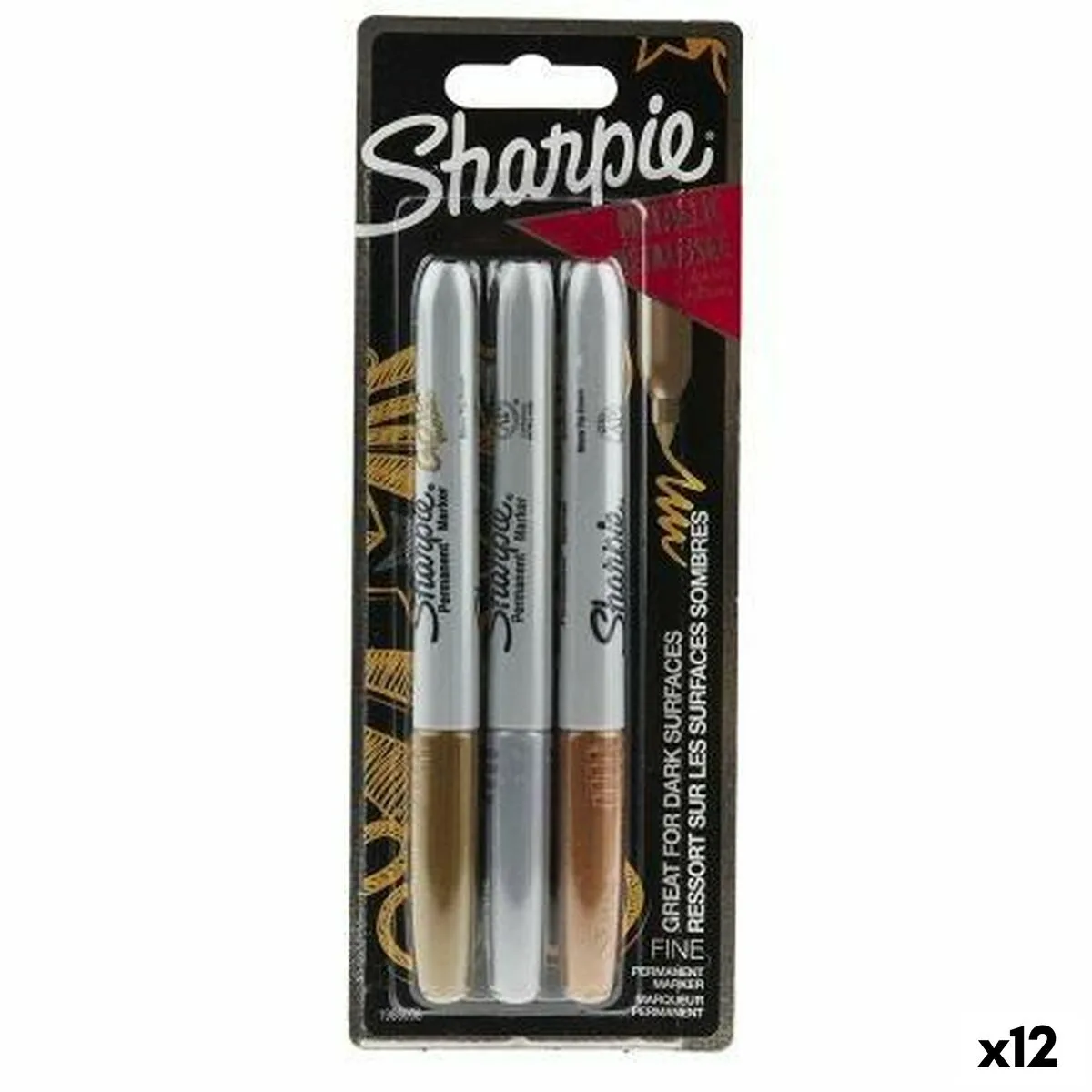 Ensemble de marqueurs sharpie multicouleur metallique 3 pieces 1 mm 12 unites s842520718. Notre équipe chez Diaytar est votre équipe de choc, dévouée à débusquer les produits qui méritent votre attention.