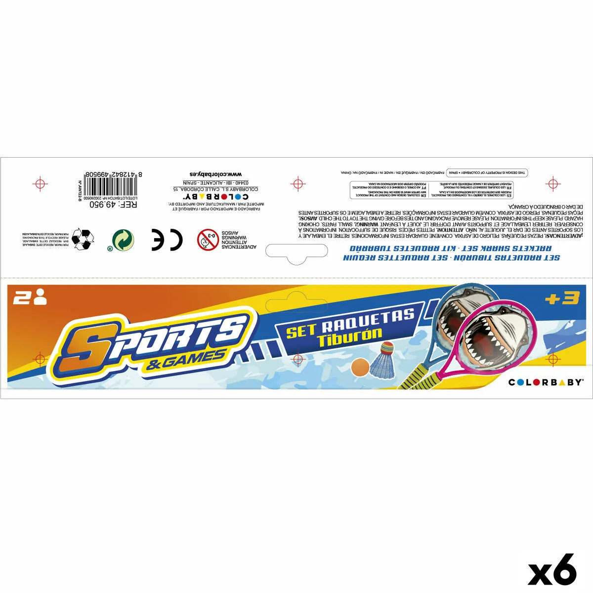 Ensemble de raquettes colorbaby 22 x 48 x 1 8 cm 6 unites s890281732. La qualité Diaytar : un engagement, une promesse, une satisfaction garantie.