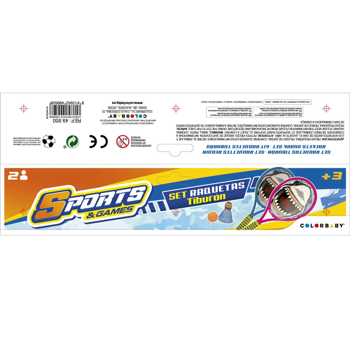 Ensemble de raquettes colorbaby 22 x 48 x 1 8 cm 6 unites s890281753. Transformez votre intérieur avec les produits déco Diaytar !