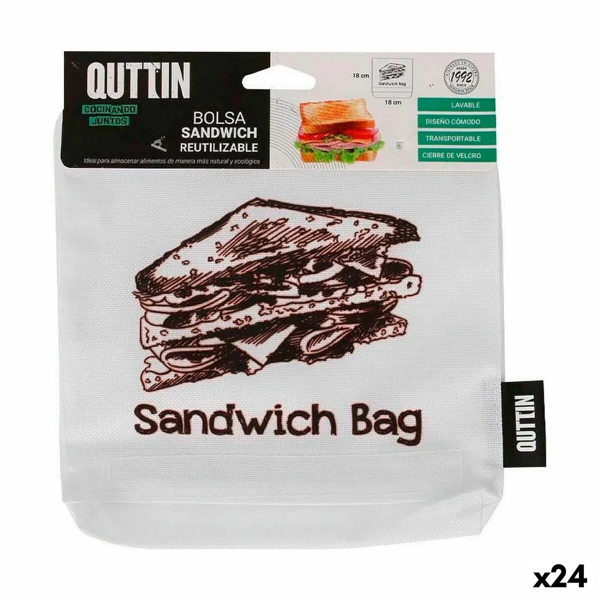 Ensemble de sac alimentaire reutilisable quttin sandwich 18 x 18 x 2 cm 24 unites s223054948. Nous traitons chaque produit Diaytar avec le même respect que si nous devions l'offrir à un proche. La qualité est non-négociable.