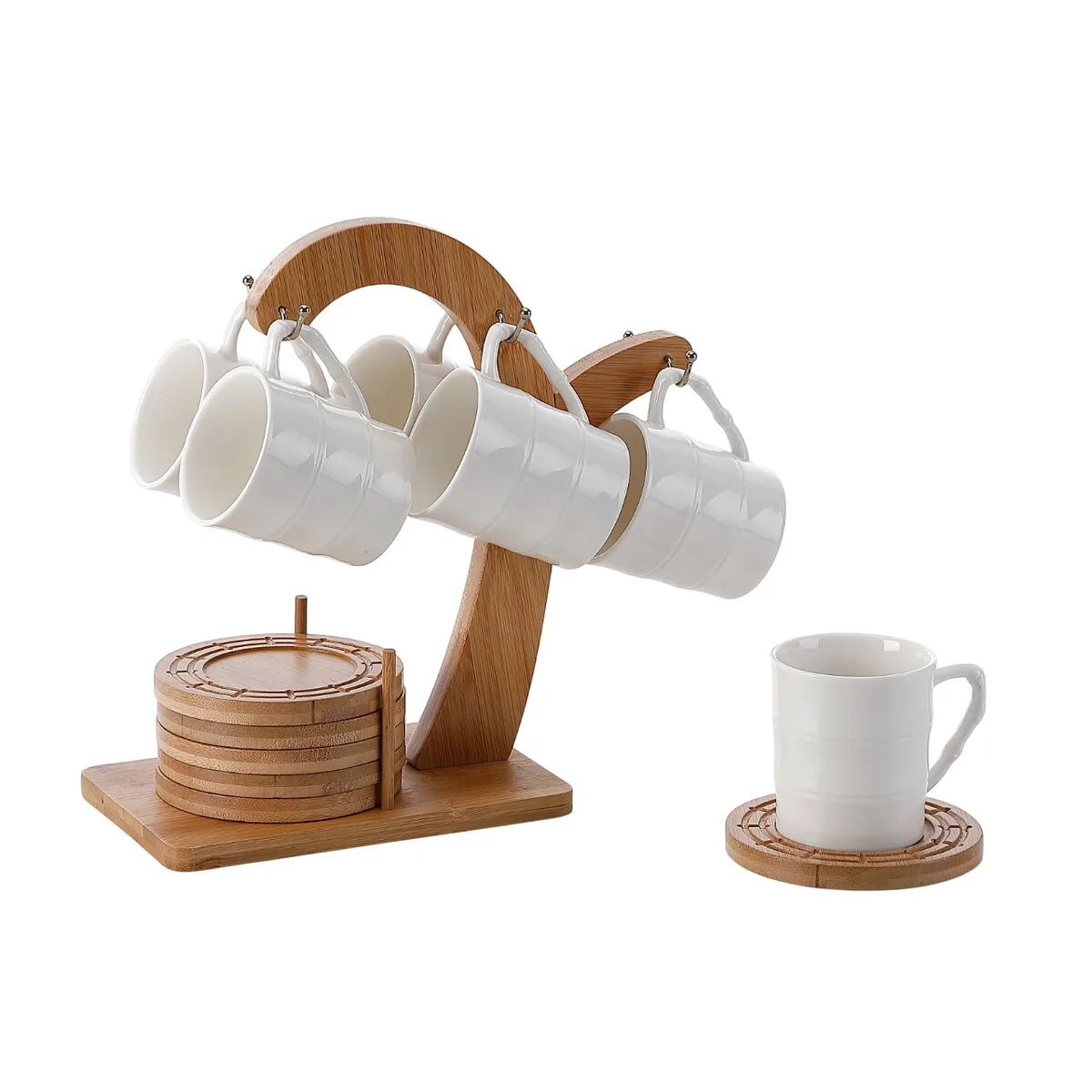 Ensemble de tasses a cafe home esprit blanc naturel bambou porcelaine 90 ml s306142076. Diaytar - L'art de bien vivre commence ici. Découvrez nos collections exclusives.