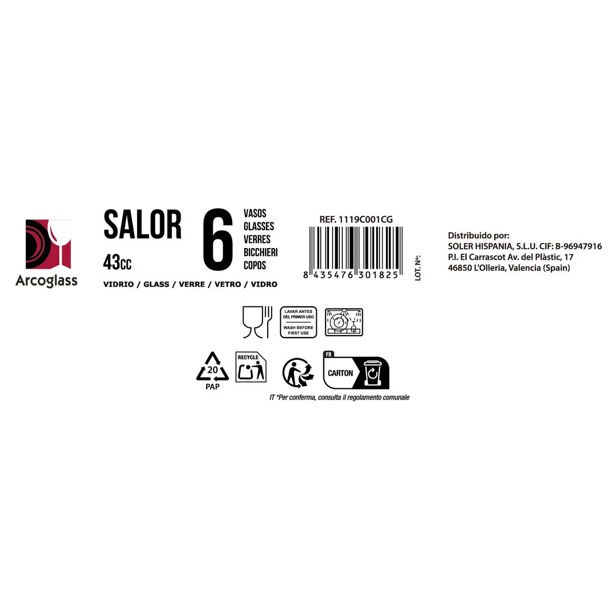 Ensemble de verres a liqueur la mediterranea salor 6 pieces 12 unites s223875016. Diaytar : Votre guide shopping pour une sélection exigeante de produits tendance, technologiques et domestiques