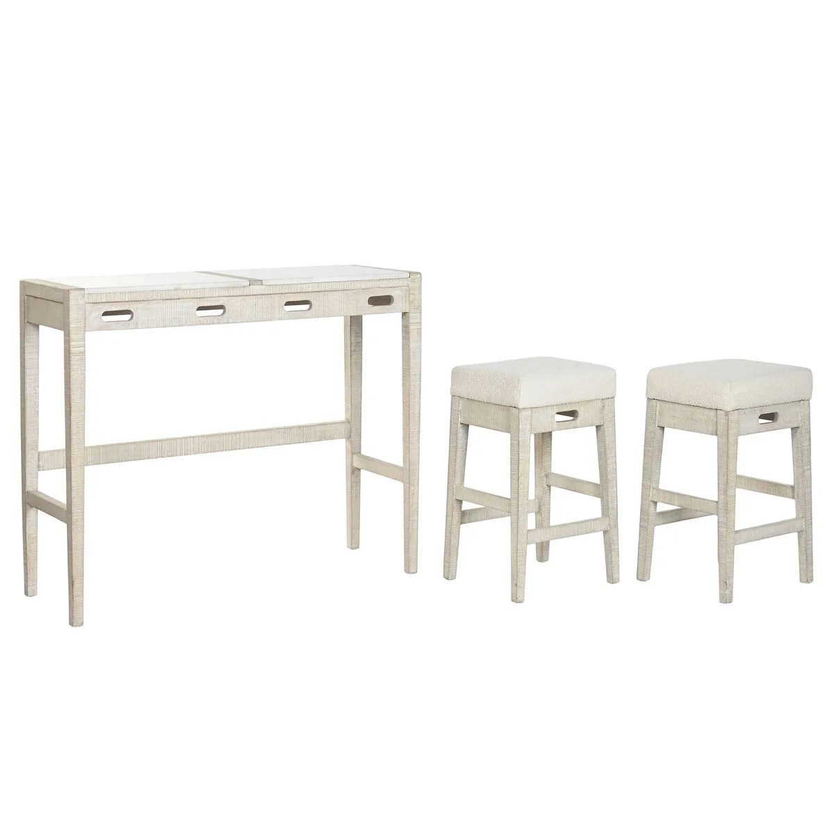 Ensemble table chaises home esprit blanc naturel 112 x 40 x 96 cm s306090390. Diaytar ne stocke pas des produits, il collectionne des pièces uniques pour enrichir votre quotidien.