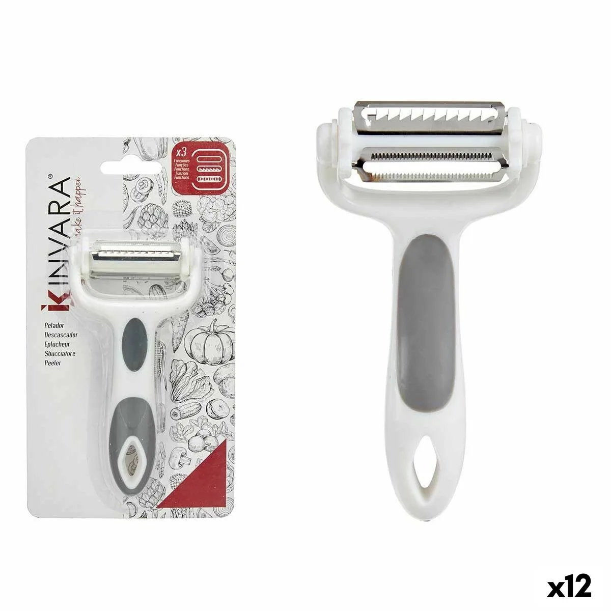 Eplucheur kinvara ck51327 blanc gris acier inoxydable polypropylene tpr 12 x 3 x 22 cm 3 en 1 12 unites s362557137. Diaytar, c'est l'alchimie parfaite entre la froide efficacité de la tech et la chaleur rassurante des produits de qualité.