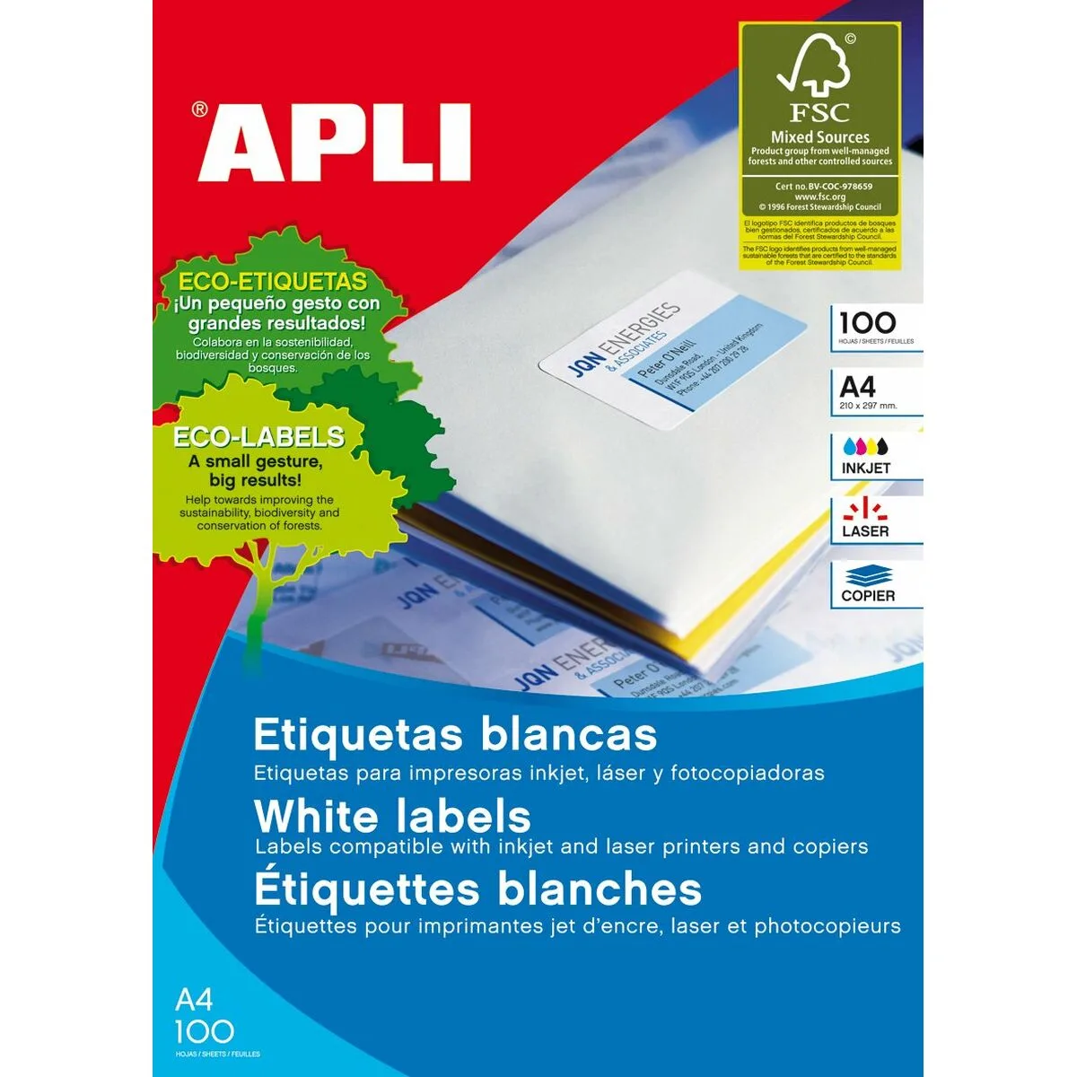 Etiquettes adhesives apli 1280 100 volets 105 x 148 mm blanc a4 s7718028579. Bienvenue dans l'écosystème Diaytar, où chaque produit a été pensé pour s'intégrer parfaitement dans votre vie moderne