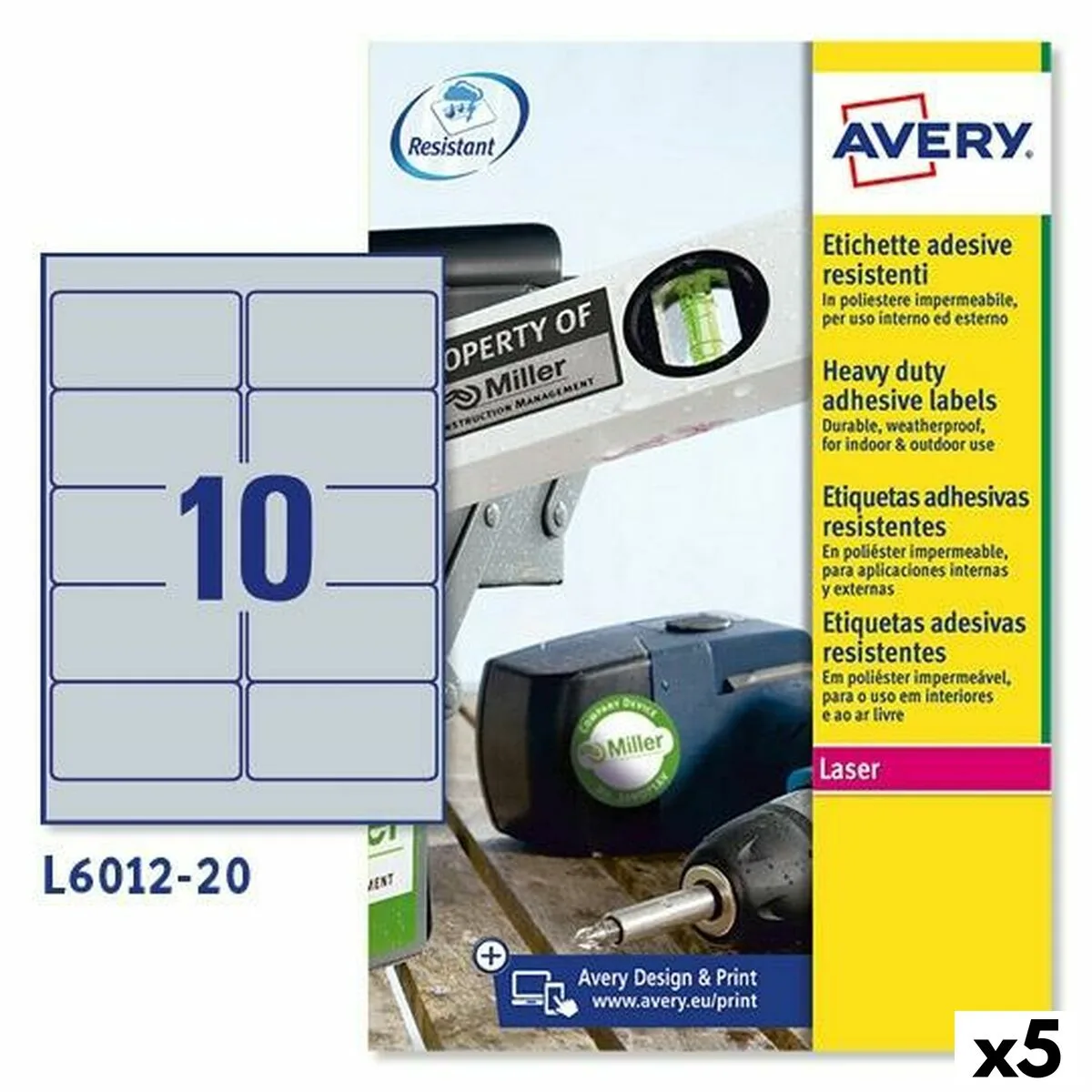 Etiquettes pour imprimante avery argente 20 volets 96 x 50 8 mm 5 unites s842614864. Plongez dans l'univers Diaytar où chaque produit raconte une histoire.