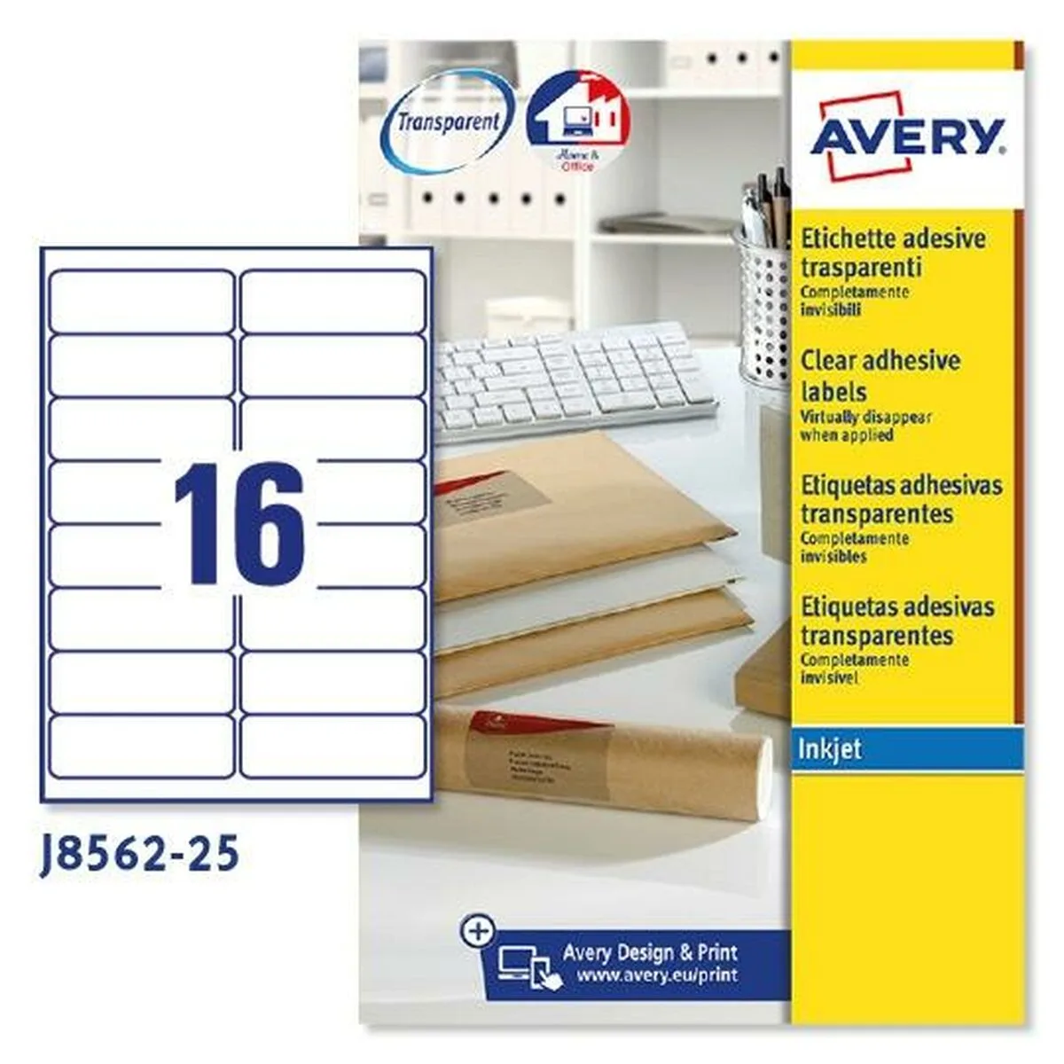 Etiquettes pour imprimante avery j8562 25 volets 99 1 x 33 9 mm transparent 5 unites s842613919. Diaytar, c'est la promesse de découvrir au moins un produit qui vous fera dire 'Mais où était-il donc tout ce temps ?'.