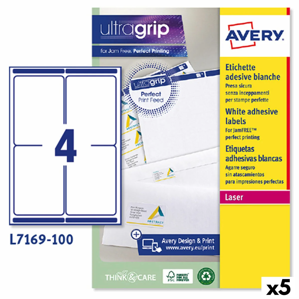 Etiquettes pour imprimante avery l7169 blanc 100 volets 99 1 x 139 mm 5 unites s842615453. Votre garde-robe mérite le style Diaytar - Découvrez nos nouveautés !