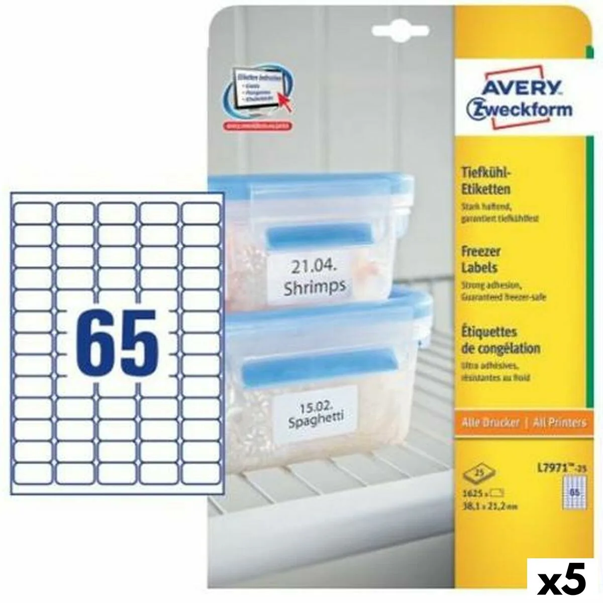 Etiquettes pour imprimante avery l7971 blanc 25 volets 38 1 x 21 1 mm 5 unites s842616085. Diaytar, c'est la preuve que le génie réside dans les détails. Chaque produit a été scruté, pesé, et approuvé.