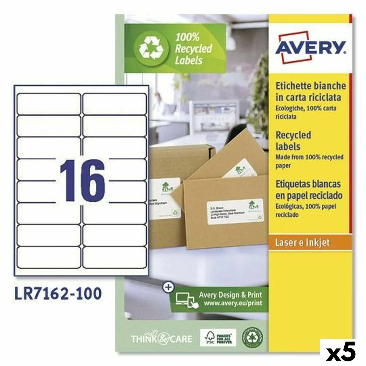 Etiquettes pour imprimante avery lr7162 blanc 100 volets 99 1 x 33 9 mm 5 unites s842616168. Nous sélectionnons pour Diaytar des produits qui ont une histoire, une âme, et qui sauront trouver une place dans la vôtre.