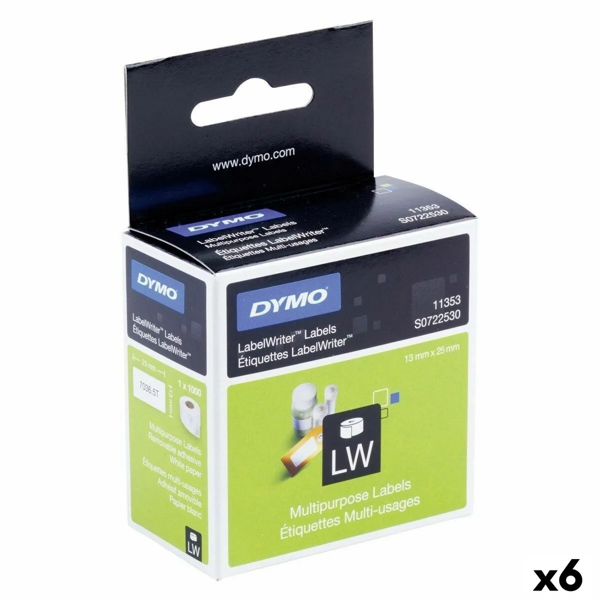 Etiquettes pour imprimante dymo blanc noir 1000 pieces 13 x 25 mm 6 unites s842431184. Pour un shopping sans contrainte et plein de bonnes surprises, Diaytar est la destination ultime des produits généralistes