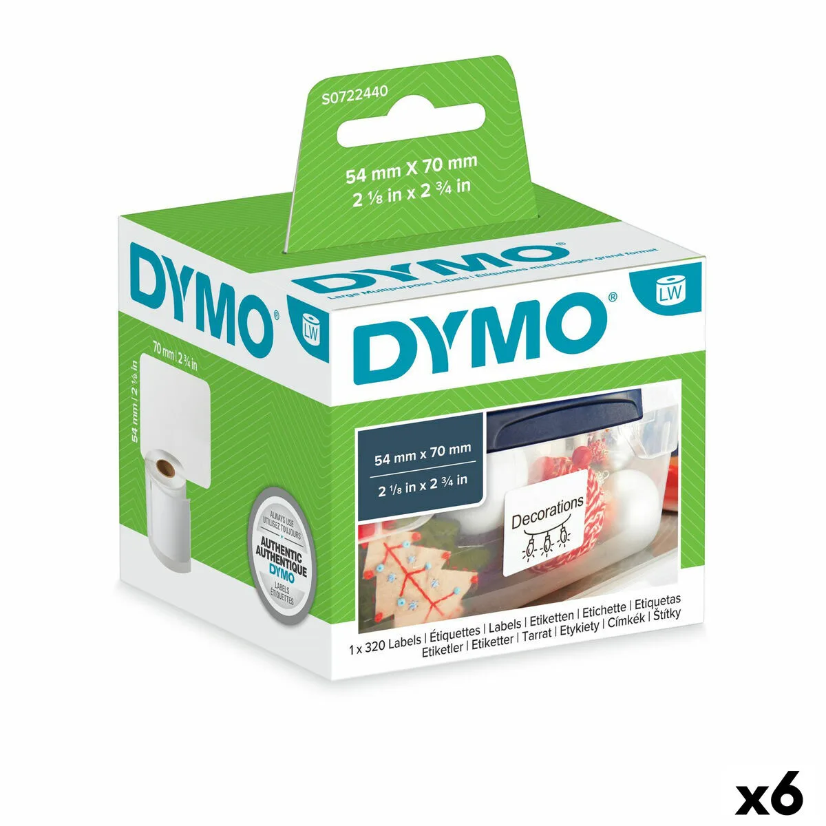 Etiquettes pour imprimante dymo s0722440 54 x 70 mm labelwriter tm blanc 6 unites s842430675. Diaytar révolutionne votre façon de faire du shopping en ligne !