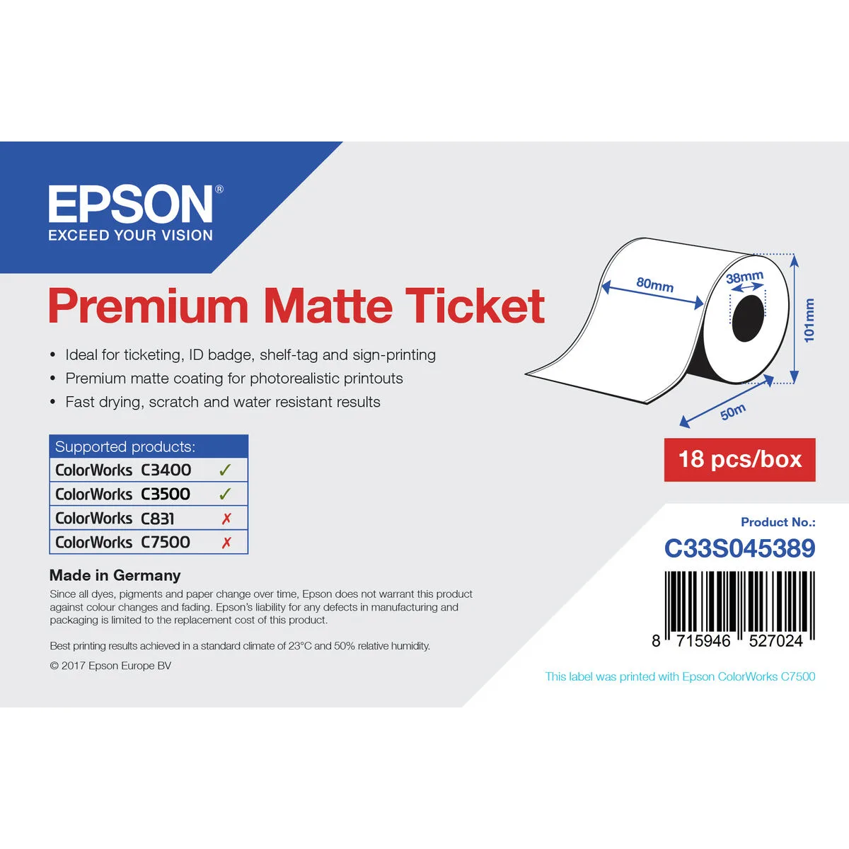 Etiquettes pour imprimante epson c33s045389 s5508098012. Diaytar, le garde-meuble moderne de toutes vos envies : des produits pour combler tous vos besoins et toutes vos fantasies.