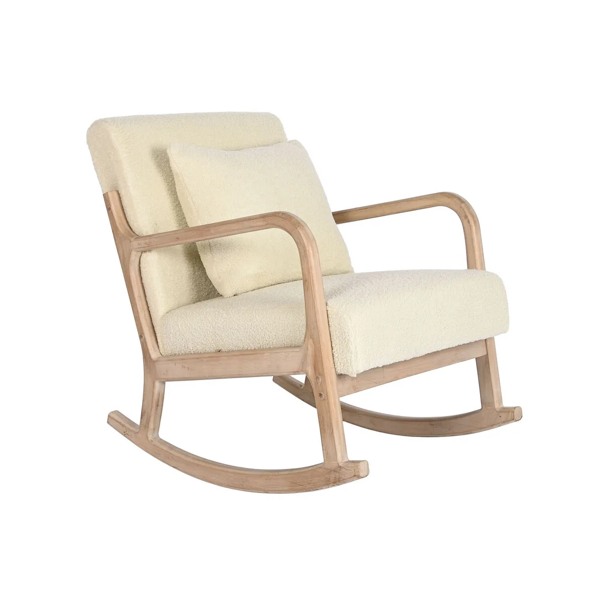 Fauteuil a bascule home esprit blanc naturel bois d hevea 66 x 88 x 78 cm s305426229. Du salon à la chambre, Diaytar habille votre intérieur avec élégance.