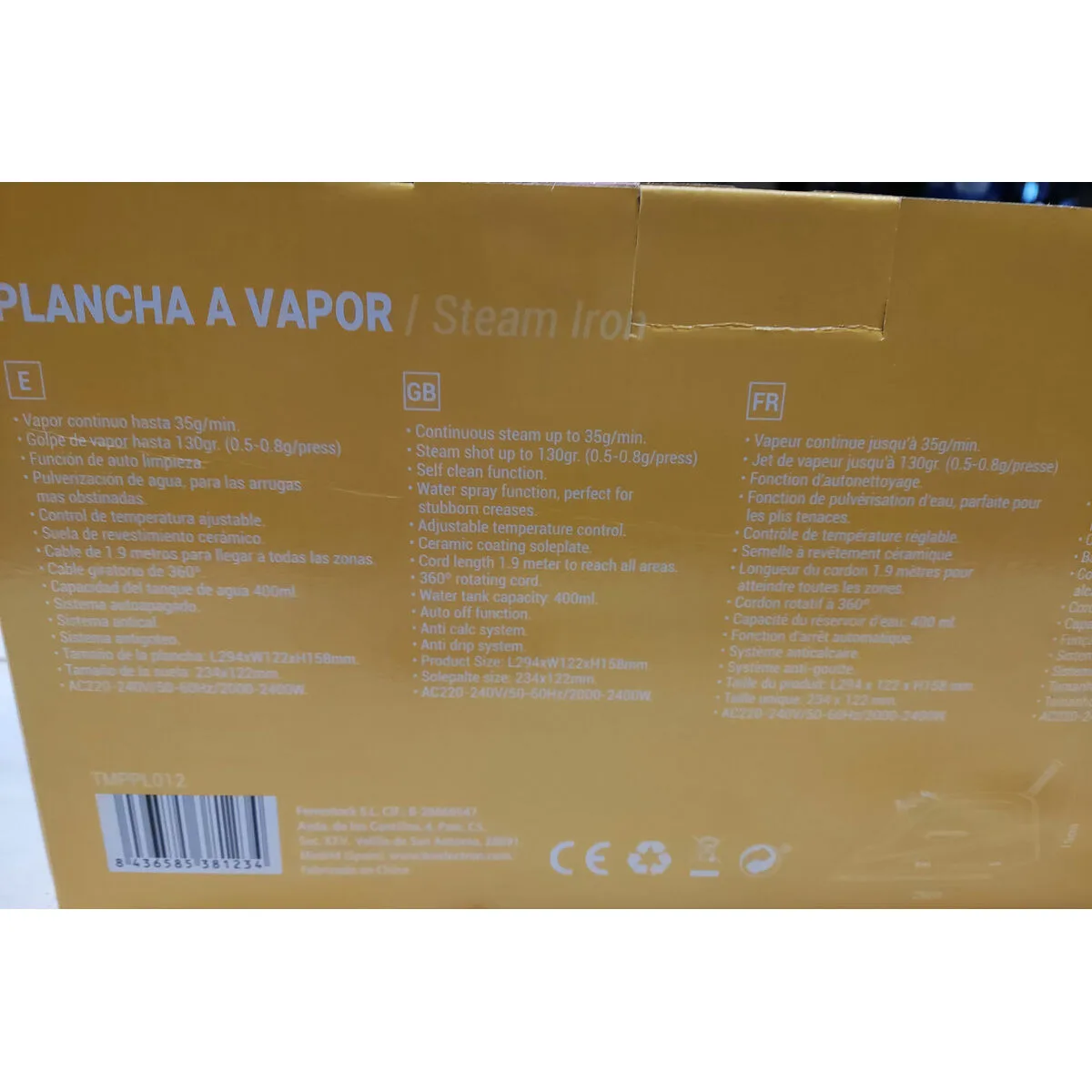 Fer a vapeur tm electron violet 2400 w s650366464. Style et élégance se conjuguent parfaitement dans notre rayon mode Diaytar.