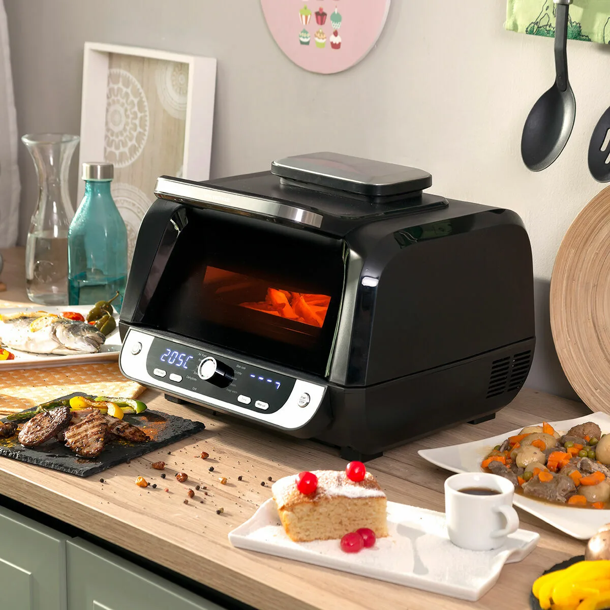 Friteuse a air avec gril accessoires et livre de recettes innovagoods fryinn 12 in 1 6000 noir acier 3400 w 6 l v010384746. Votre foyer mérite le style et le confort des produits Diaytar Home.