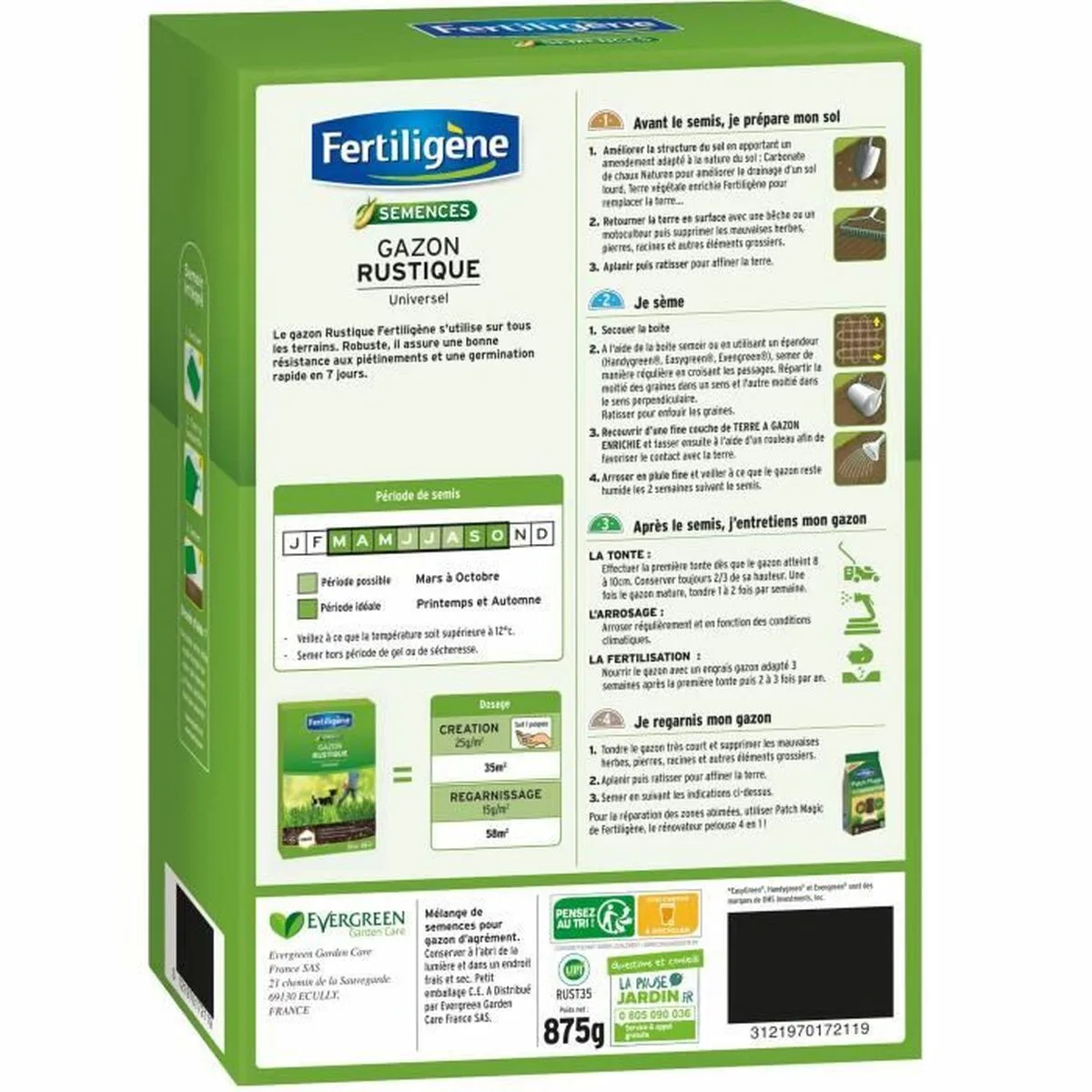 Graines fertiligene rustic pelouse universel 875 g 35 m2 s710600140. Diaytar, c'est l'assurance de découvrir des produits que vous ne trouverez nulle part ailleurs, tous domaines confondus