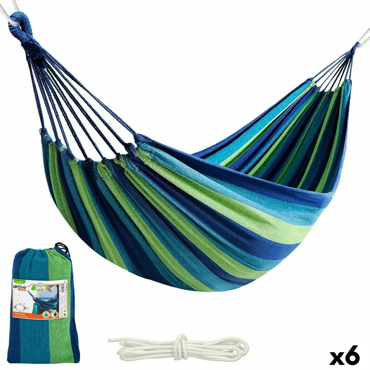 Hamac aktive bleu 200 x 0 4 x 100 cm 6 unites s890099487. Transformez votre intérieur avec les produits déco Diaytar !