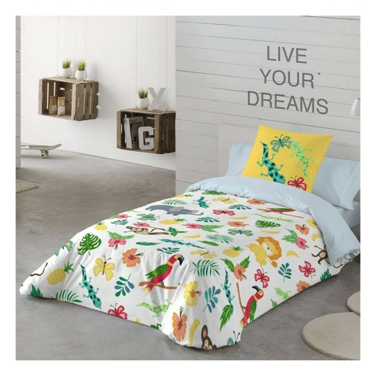 Housse de couette costura jungle exotic lit 1 persone 150 x 220 cm s280396598. Diaytar a fait le pari de la transparence : nous vous disons tout sur l'origine et la conception de nos produits.