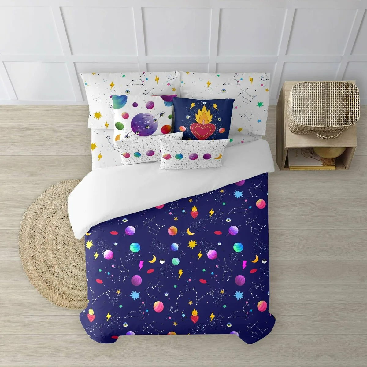 Housse de couette decolores cosmos multicouleur 175 fils 200 x 200 cm goulot de bouteille s981090371. Votre foyer mérite le style et le confort des produits Diaytar Home.