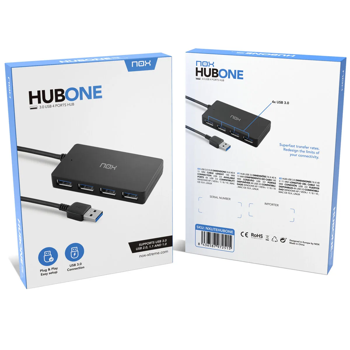 Hub usb nox xtreme nxlitehubone usb x 4 noir s991201788. La boutique en ligne Diaytar, un terrain de jeu infini pour tous ceux qui aiment découvrir des produits utiles et beaux
