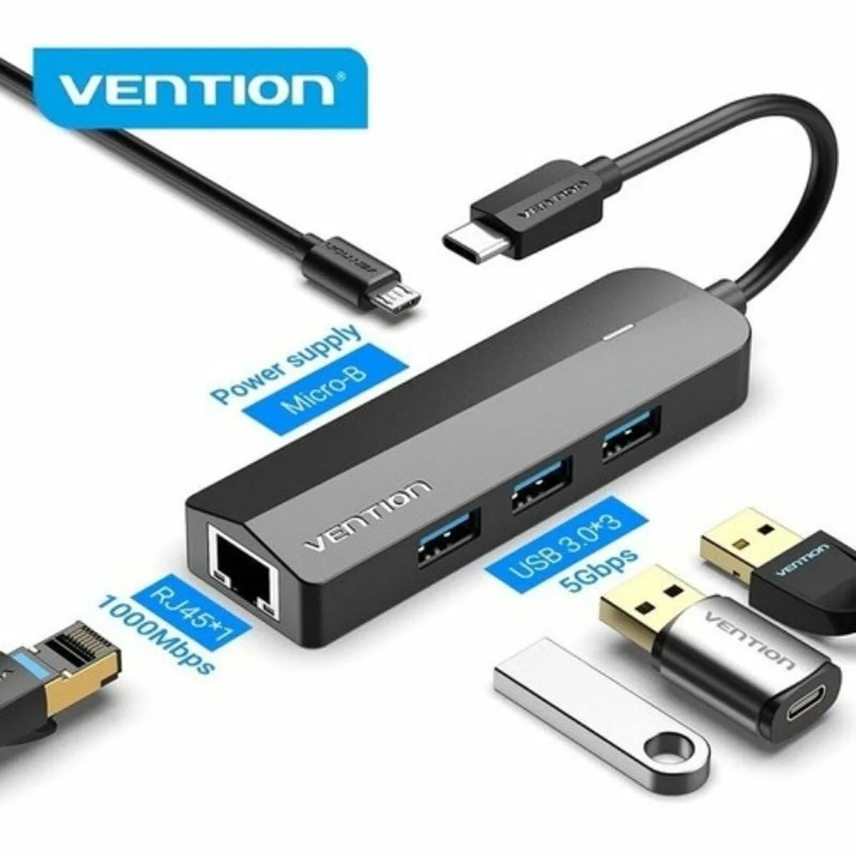 Hub usb vention tgpbb noir 1 unite s990887992. Votre vie, simplifiée et stylisée par Diaytar et sa collection de produits essentiels et innovants