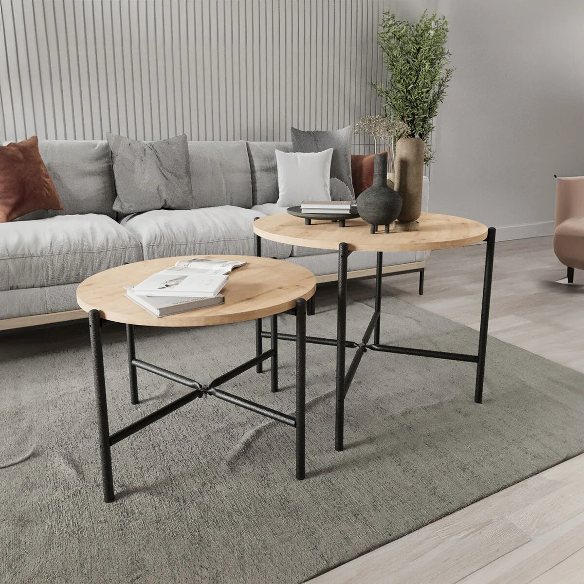 Jeu de 2 tables alexandra house living noir chene metal bois mdp 50 x 40 x 50 cm 65 x 50 x 65 cm d163293024. Diaytar : La boutique qui réunit qualité, tendance et prix accessibles sous un même toit.