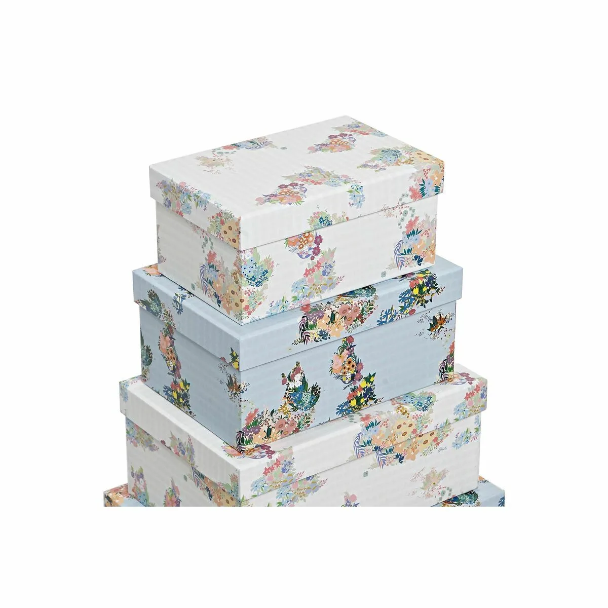 Jeu de caisses de rangement empilables dkd home decor bleu blanc fleurs carton 43 5 x 33 5 x 15 5 cm s303882195. Diaytar, c'est le compagnon de ceux qui aiment prendre soin d'eux et de leur intérieur avec des produits choisis avec amour.
