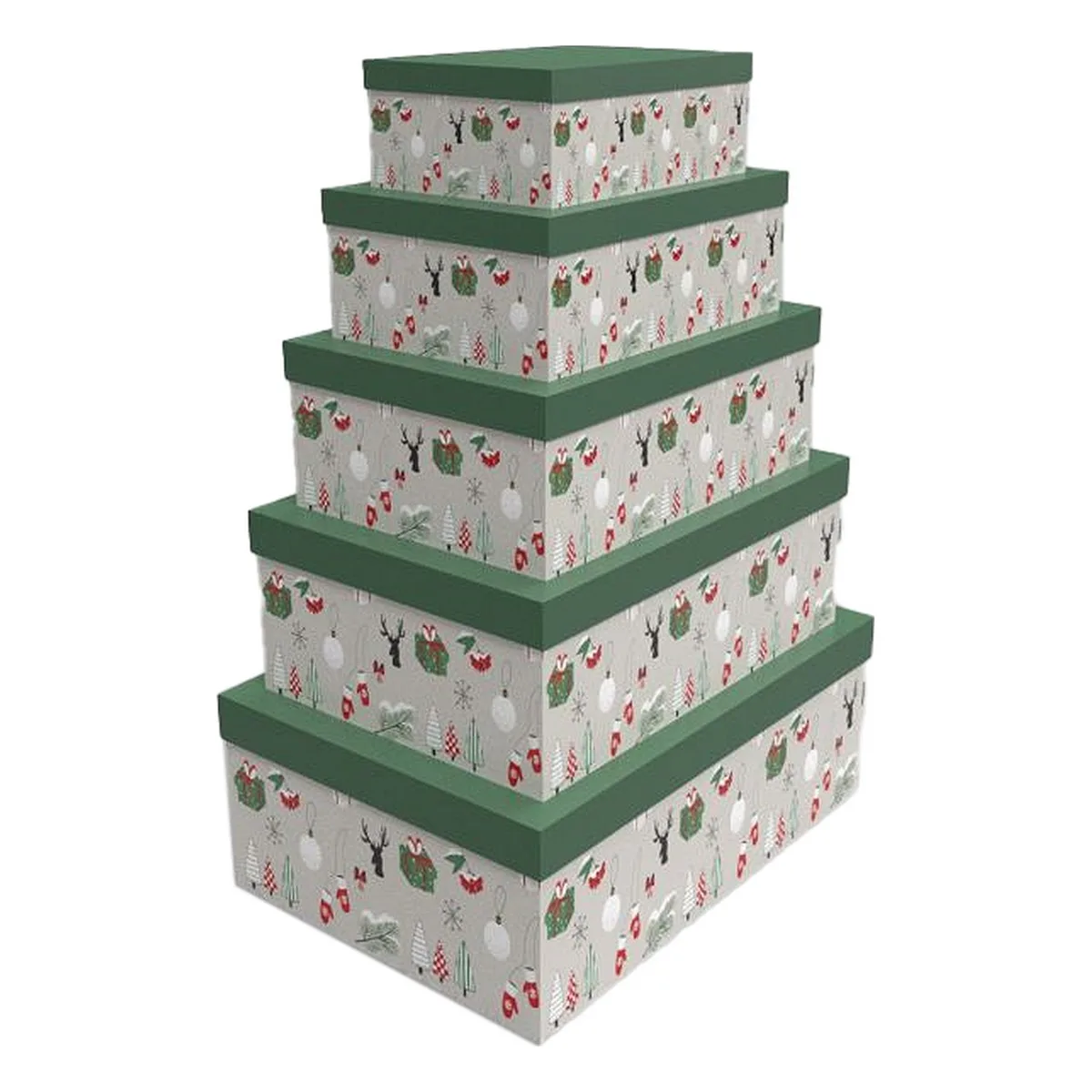 Jeu de caisses de rangement empilables dkd home decor vert gris carton 50 x 35 x 25 cm 5 unites s303619458. Diaytar, c'est le compagnon des visionnaires, de ceux qui achètent aujourd'hui les produits qui seront incontournables demain.