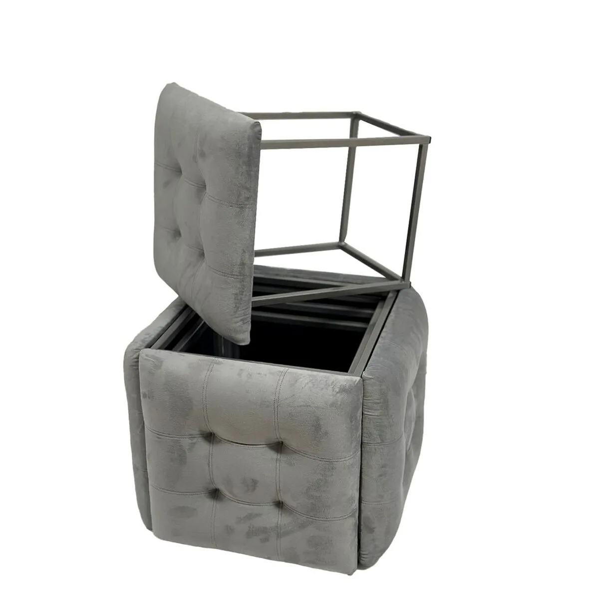 Jeu de tabourets go gift transformer gris velours acier 50 x 50 x 50 cm pouf 5 en 1 5 unites s9110463642. Diaytar puise sa force dans sa capacité à sans cesse renouveler son offre avec des produits généraux frais et inattendus