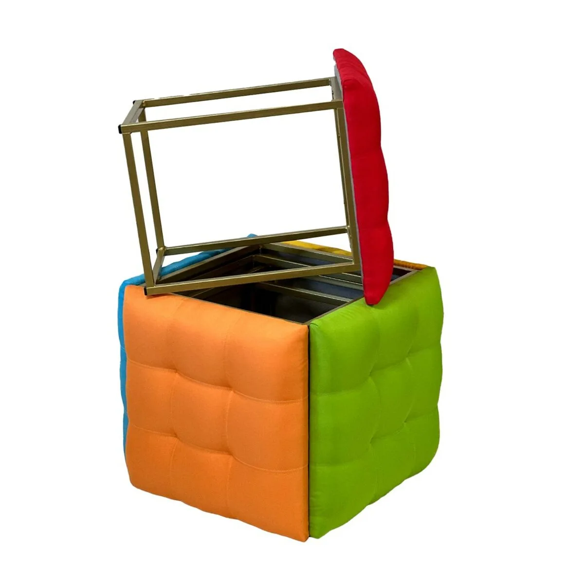 Jeu de tabourets go gift transformer multicouleur cuir acier 50 x 50 x 50 cm pouf 5 en 1 5 unites s9110463781. Diaytar Mode : Où l'élégance rencontre l'originalité pour un style unique.