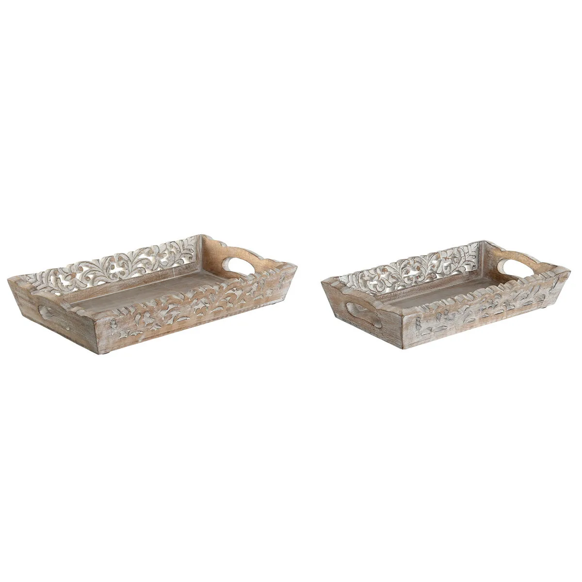 Jeux de plateaux home esprit blanc naturel bois de manguier 40 5 x 25 5 x 6 5 cm 2 unites s306139945. Du salon à la chambre, Diaytar habille votre intérieur avec élégance.
