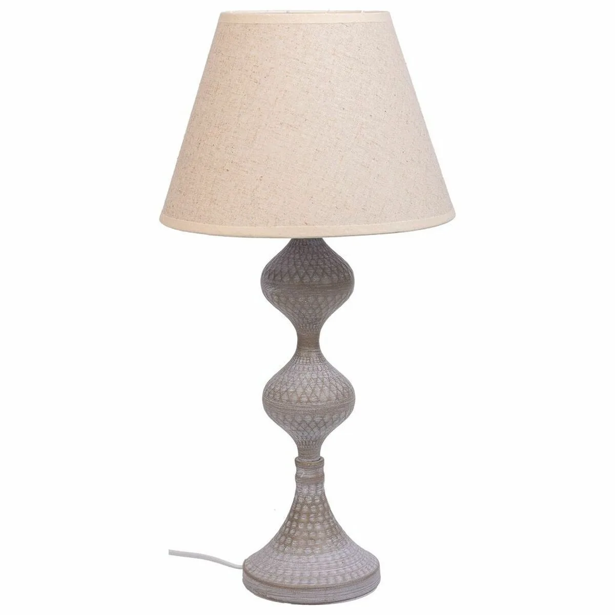 Lampe de bureau alexandra house living blanc gris metal tissu 220 240 v 25 x 50 x 25 cm d163205484. Transformez votre intérieur avec les produits déco Diaytar !
