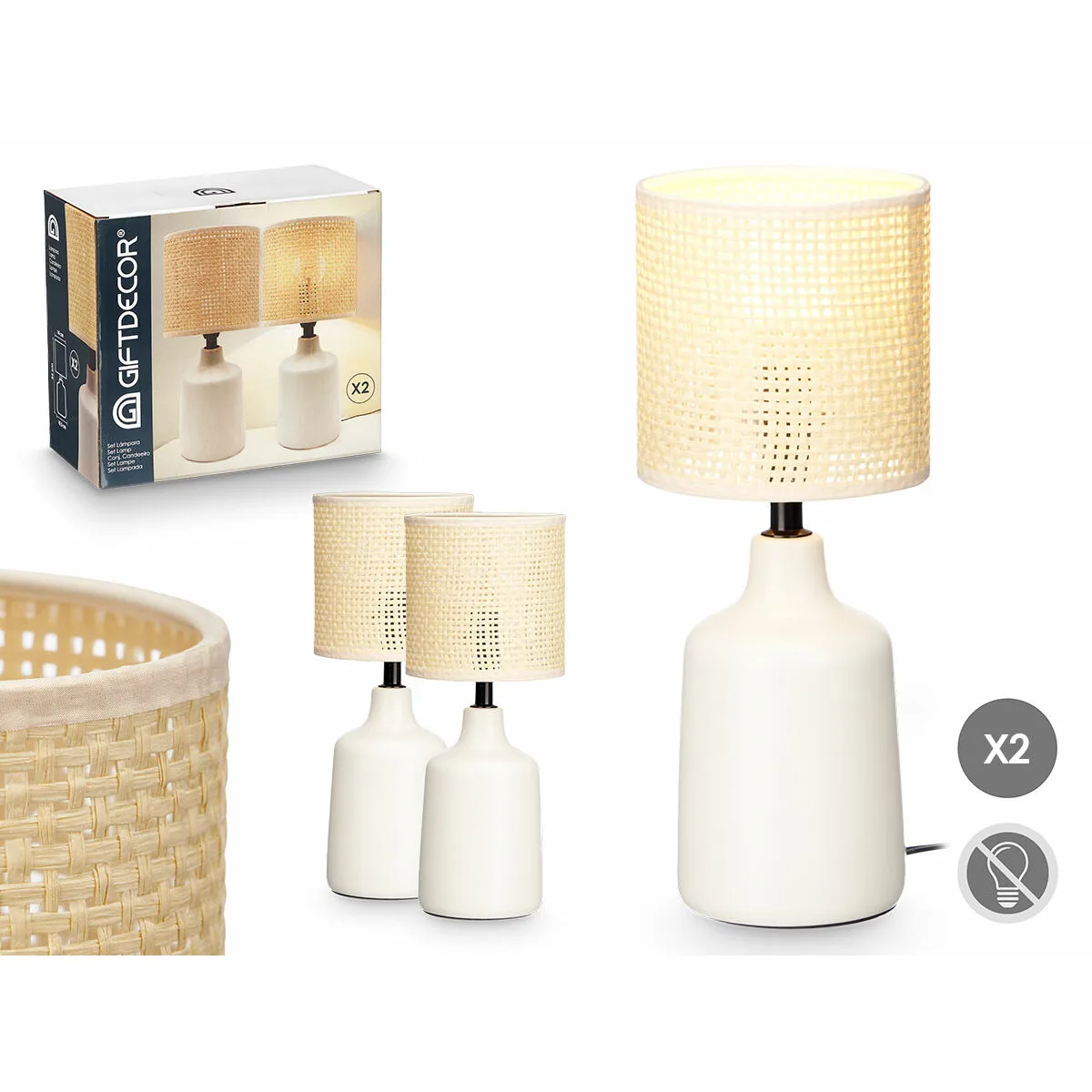 Lampe de bureau blanc 60 w 2 unites s363347039. Chez Diaytar, nous transformons vos envies en réalité avec style.