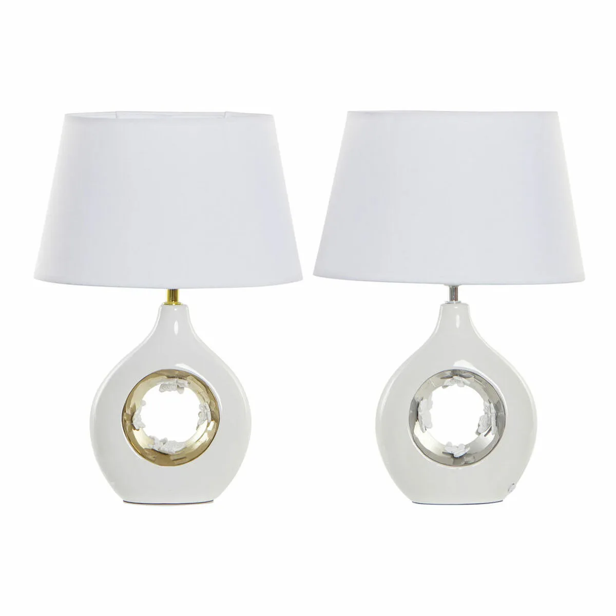 Lampe de bureau dkd home decor blanc argent polyester porcelaine 220 v dore 50 w 2 pcs 31 x 21 x 45 cm s302075087. Diaytar Mode : Où l'élégance rencontre l'originalité pour un style unique.