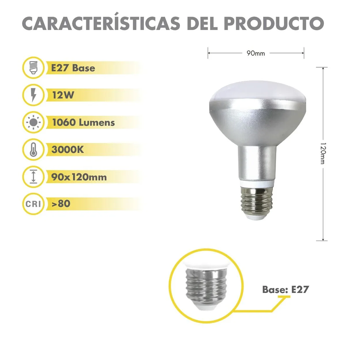 Lampe led silver electronics 999007 r90 e27 gris 12 w 3000k s045911839. Diaytar s'engage : derrière chaque produit se cache une promesse de qualité, de durabilité et de satisfaction.