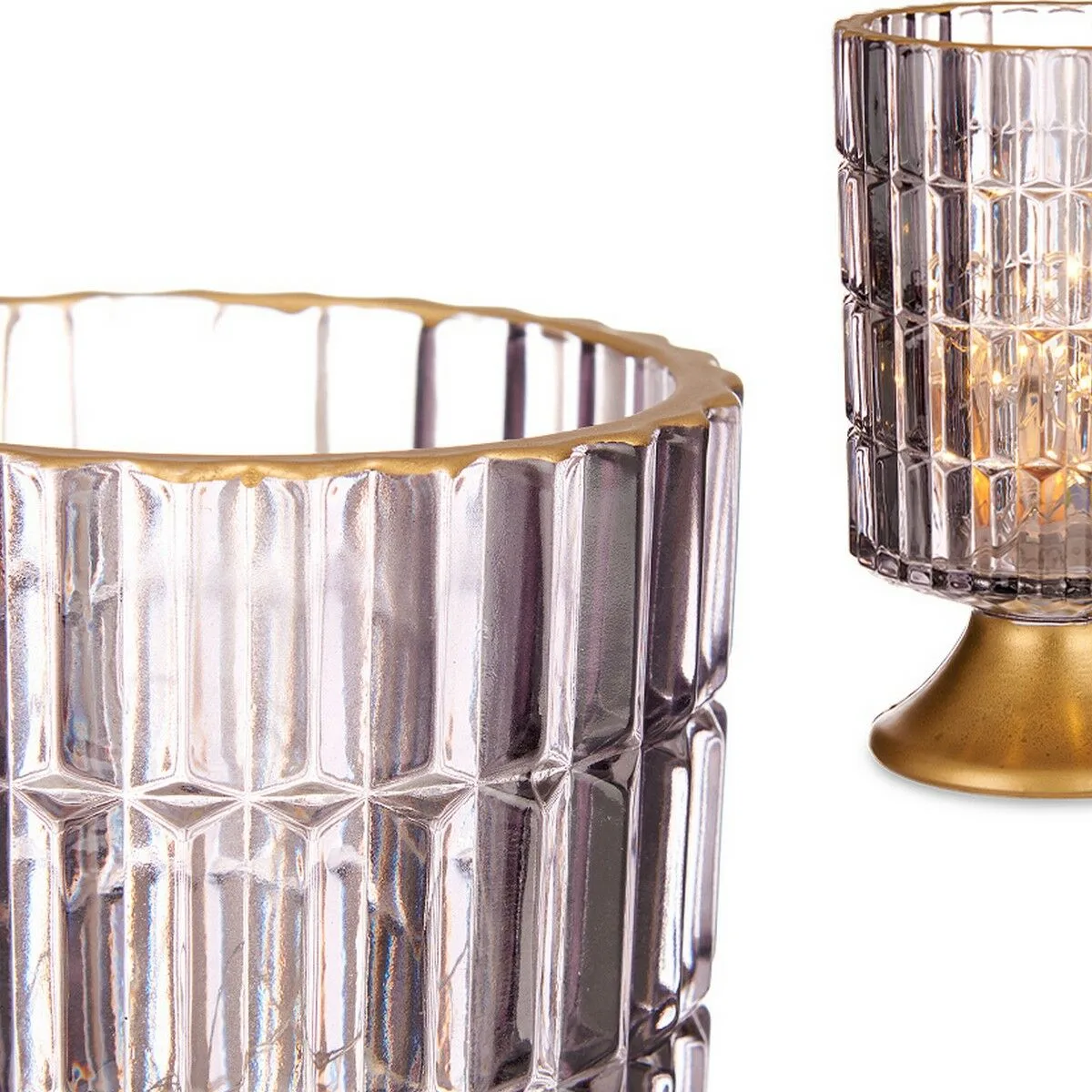 Lanterne a led metal gris dore verre 10 7 x 18 x 10 7 cm s361148763. Diaytar, c'est la garantie de tomber sur ce produit unique qui fera de votre quotidien une expérience extraordinaire