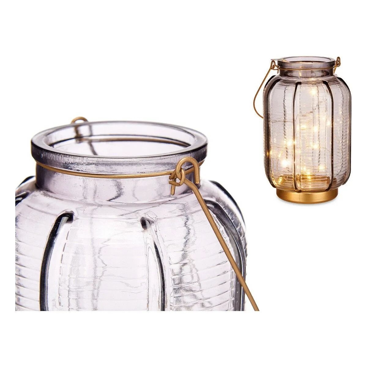 Lanterne a led rayures gris dore verre 13 5 x 22 x 13 5 cm s361148381. Pour un shopping sans limites : Diaytar déniche pour vous le meilleur des produits généraux, électroniques et de style de vie
