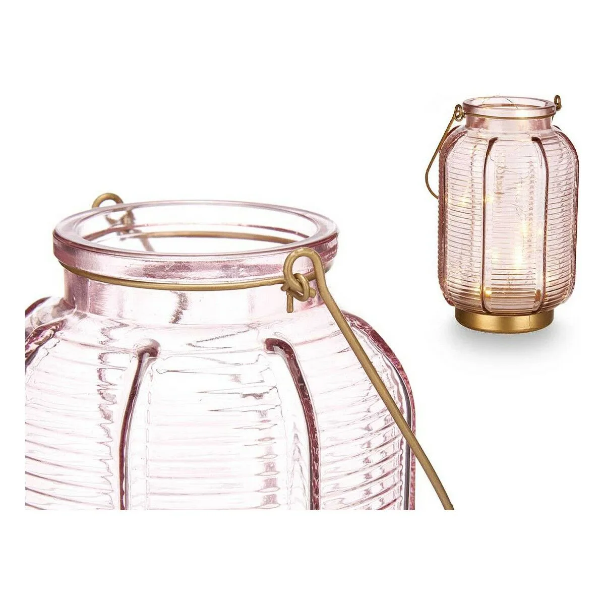 Lanterne a led rayures rose dore verre 13 5 x 22 x 13 5 cm s361148480. Diaytar, c'est le hub où se connectent les créateurs de produits géniaux et les clients qui les attendaient sans le savoir.