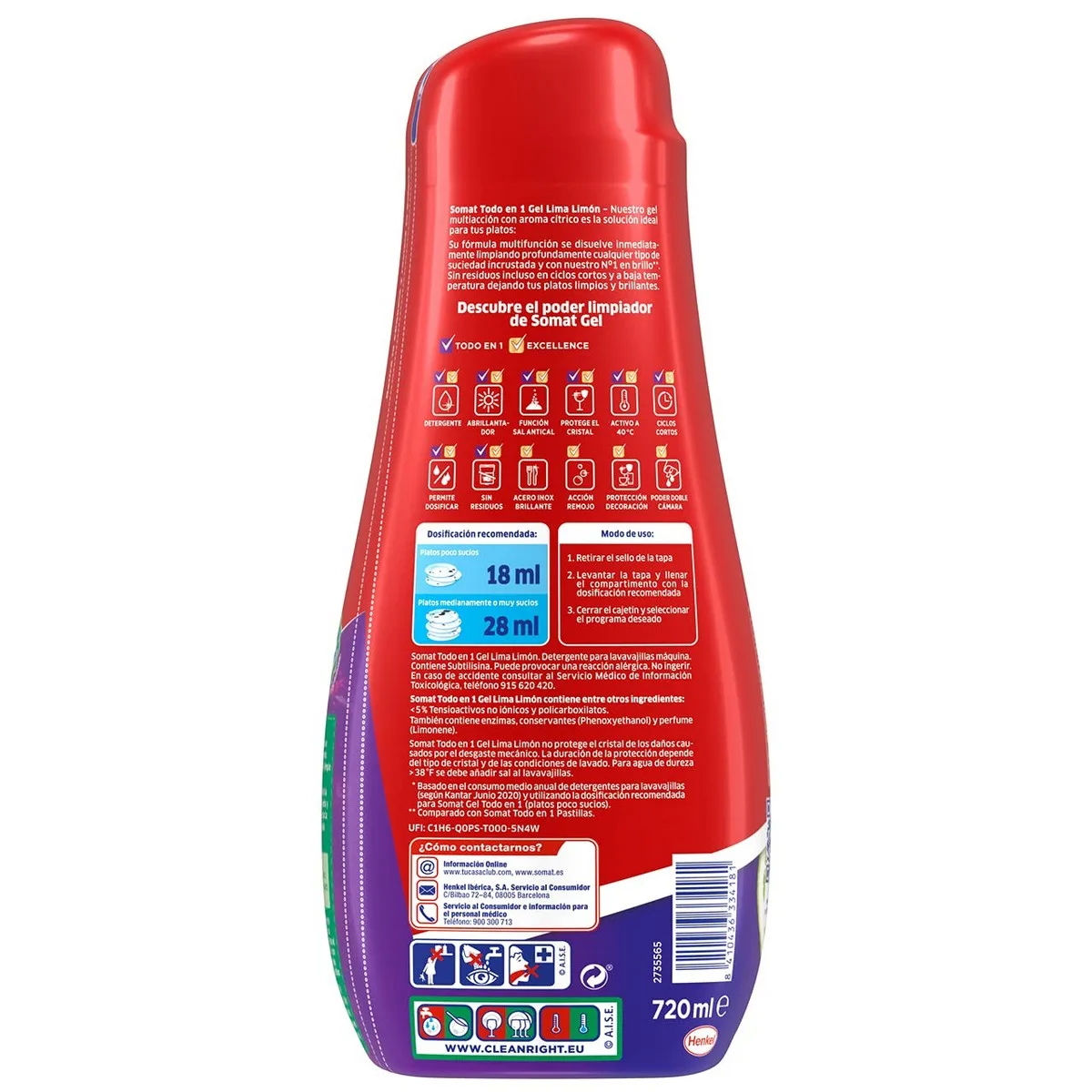 Liquide vaisselle somat citron 720 ml tout en un 40 lavages s791220267. Diaytar ne stocke pas des produits, il collectionne des pièces uniques pour enrichir votre quotidien.