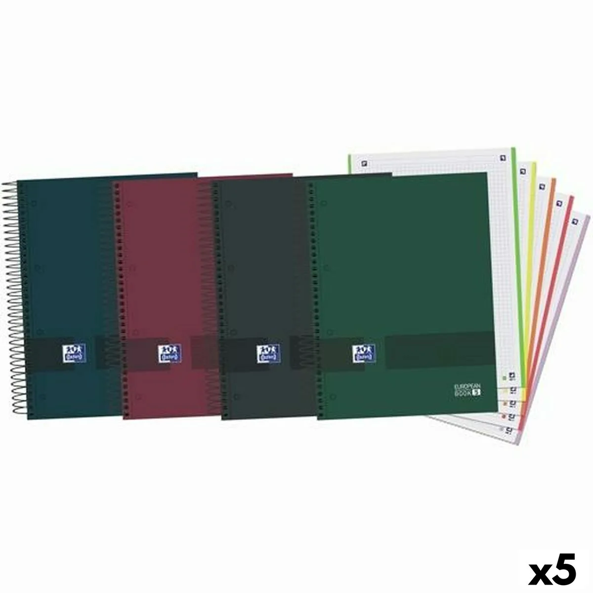 Lot de cahiers oxford european book 5 multicouleur a4 120 volets 5 unites s842228398. Nous sélectionnons pour Diaytar des produits qui ont une histoire, une âme, et qui sauront trouver une place dans la vôtre.