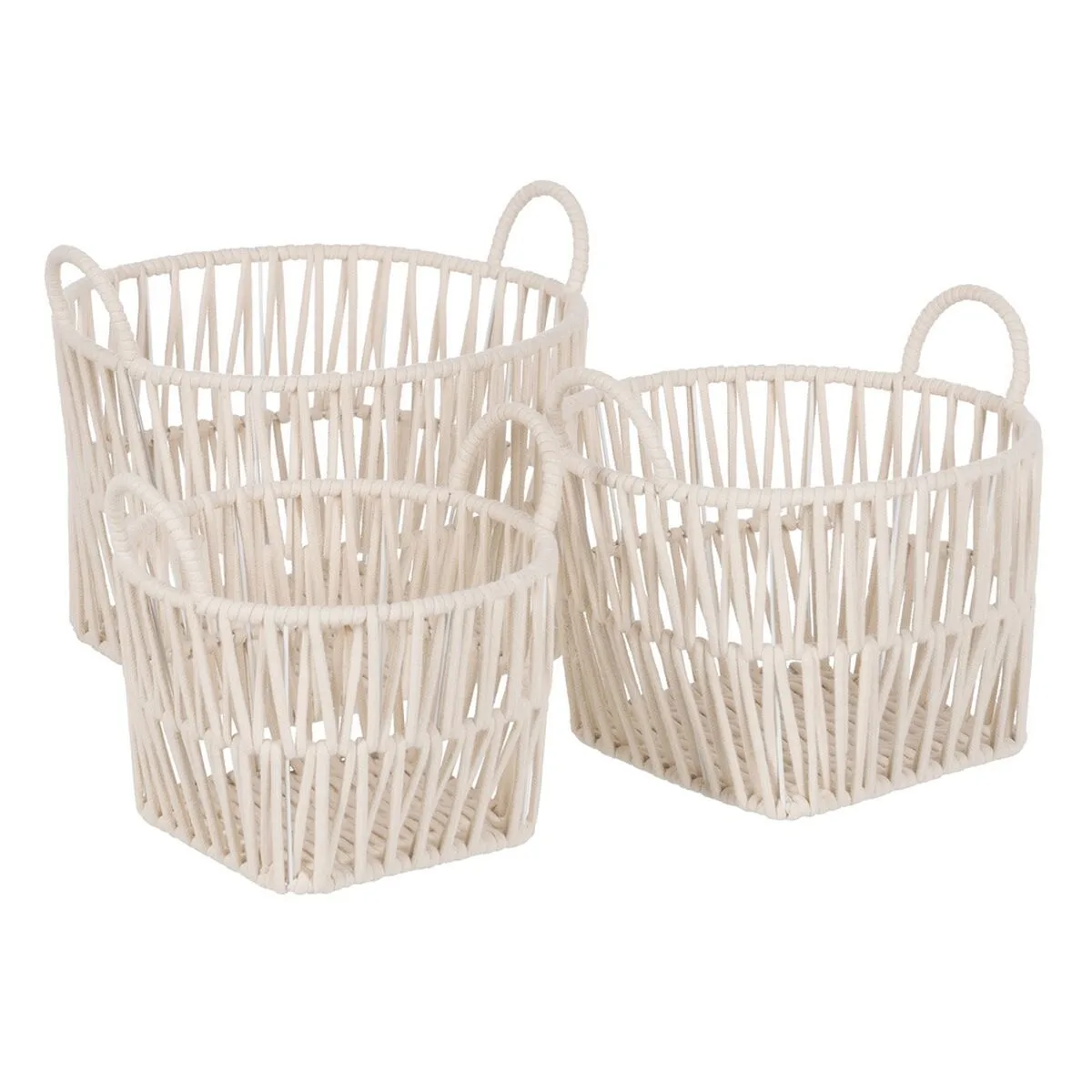 Lot de paniers blanc corde 38 x 38 x 32 cm 3 pieces s880536026. Diaytar révolutionne votre façon de faire du shopping en ligne !