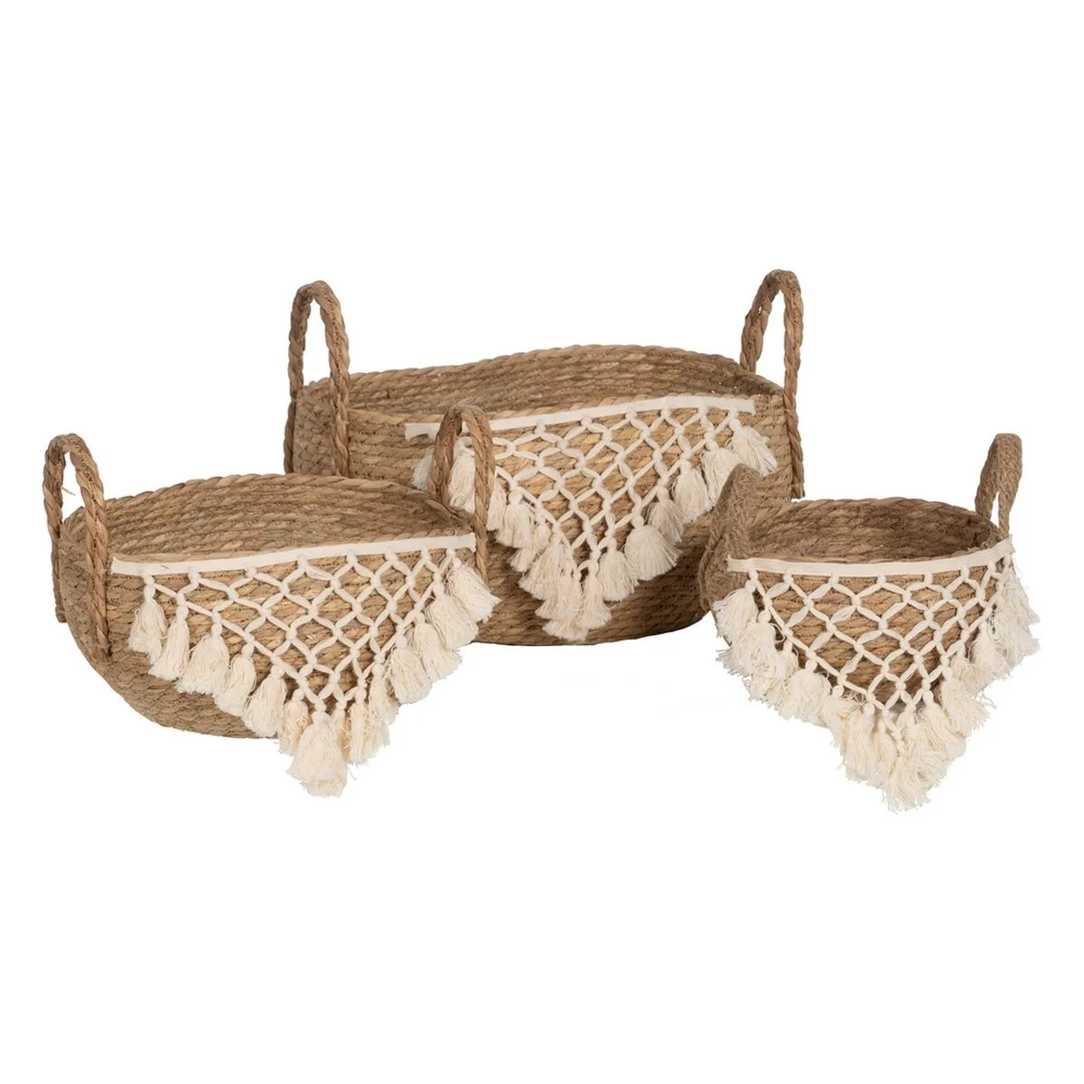Lot de paniers blanc naturel fibre naturelle 25 x 25 x 19 cm 3 pieces s880557418. L'aventure Diaytar commence ici : parcourez un catalogue généraliste unique où la surprise et la qualité sont au rendez-vous