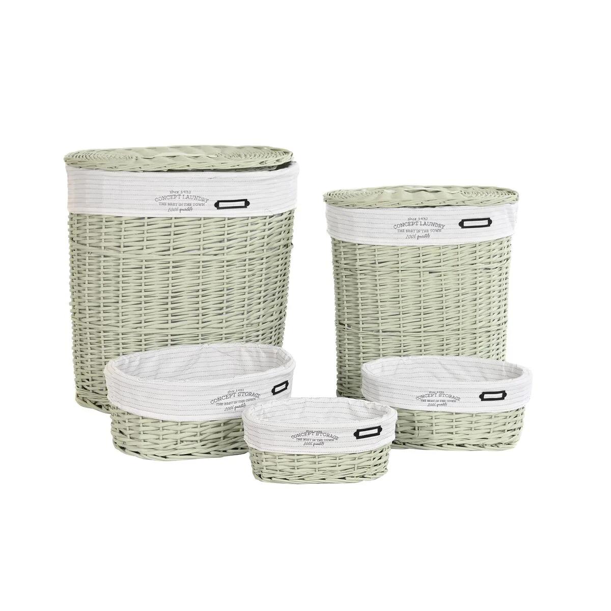 Lot de paniers dkd home decor vert osier 51 x 37 x 56 cm 5 pieces s303922238. Chez Diaytar, nous transformons vos envies en réalité avec style.